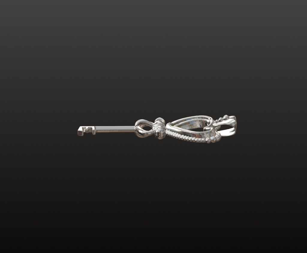 ハートキー・ジュエリーチャーム 3Dデータ(OBJ/STL)