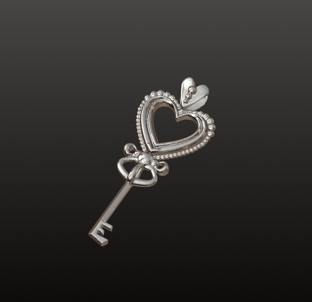 ハートキー・ジュエリーチャーム 3Dデータ(OBJ/STL)