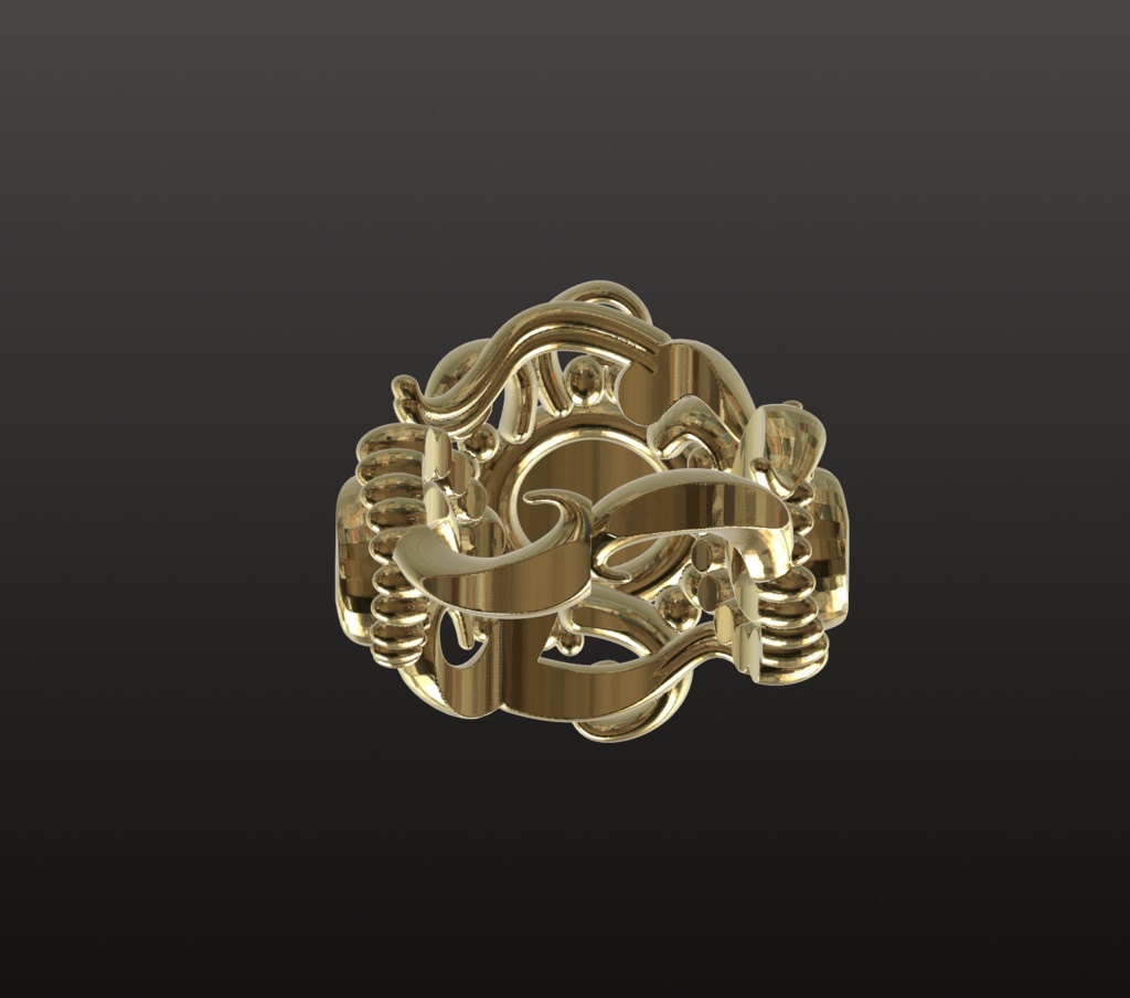 ファンタジー宝石リング 3Dデータ(OBJ/STL)