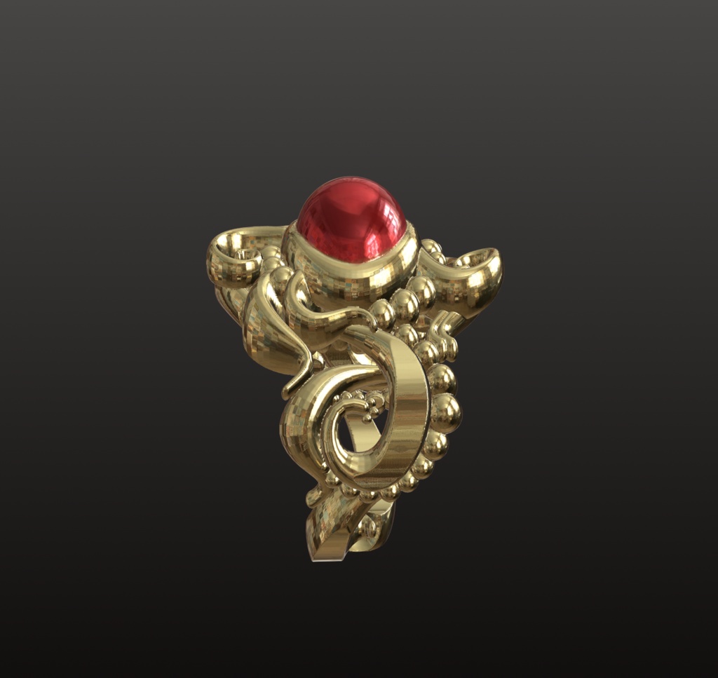 ファンタジー宝石リング 3Dデータ(OBJ/STL)