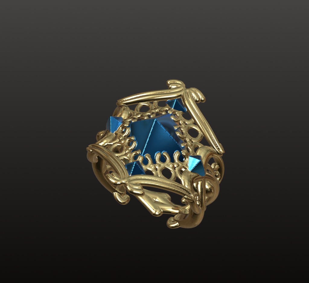 ファンタジー魔導石リング 3Dデータ(OBJ/STL)
