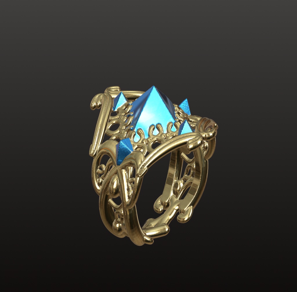 ファンタジー魔導石リング 3Dデータ(OBJ/STL)