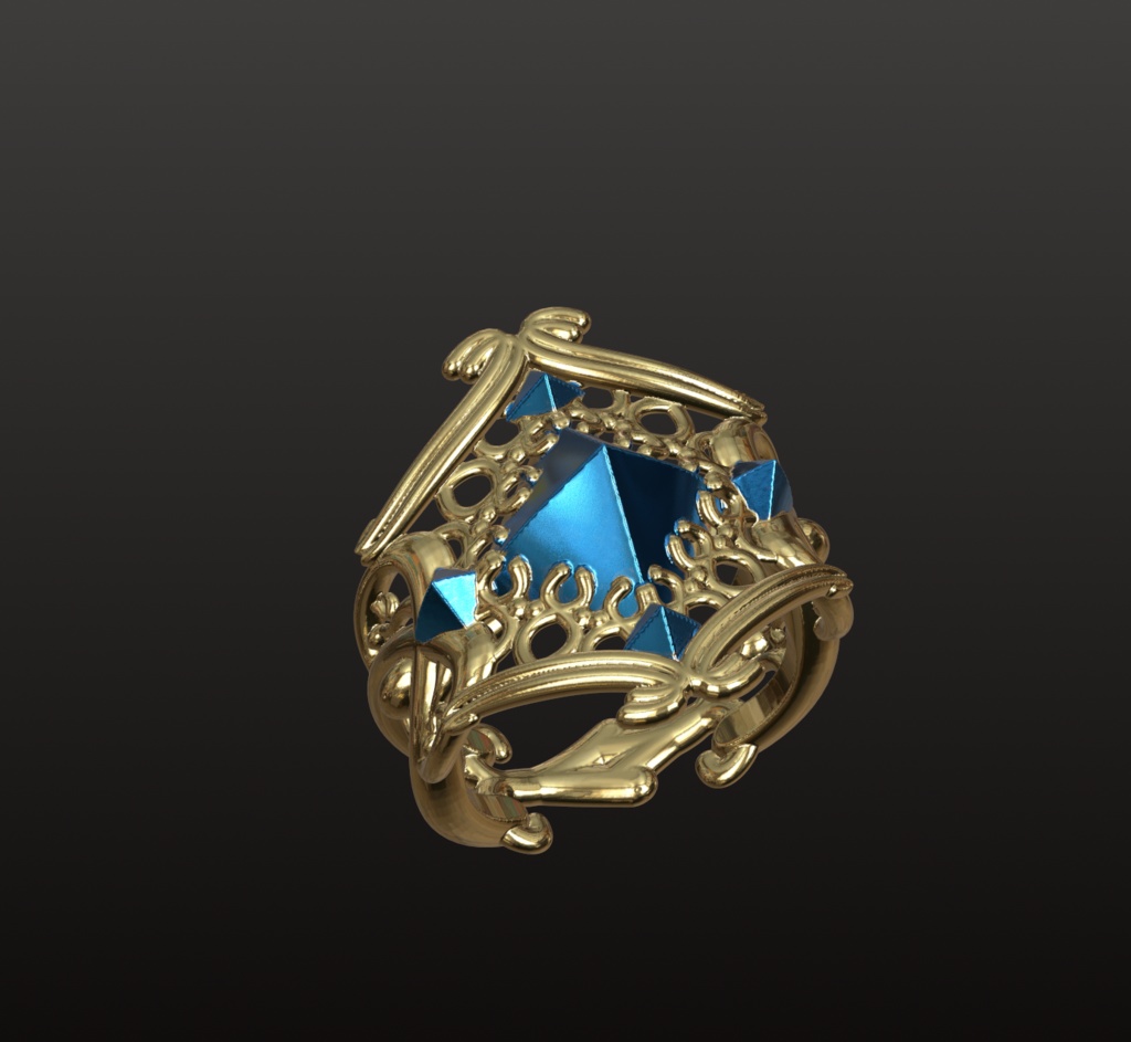 ファンタジー魔導石リング 3Dデータ(OBJ/STL)