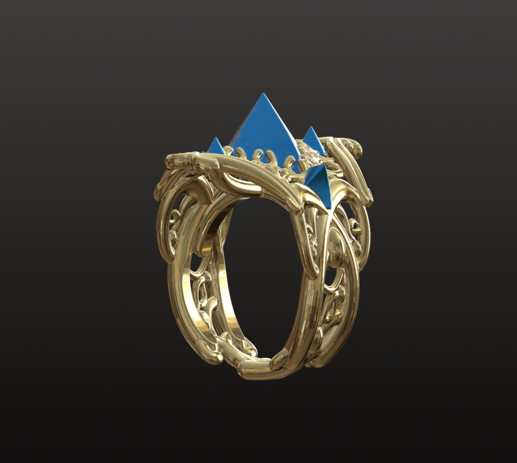 ファンタジー魔導石リング 3Dデータ(OBJ/STL)