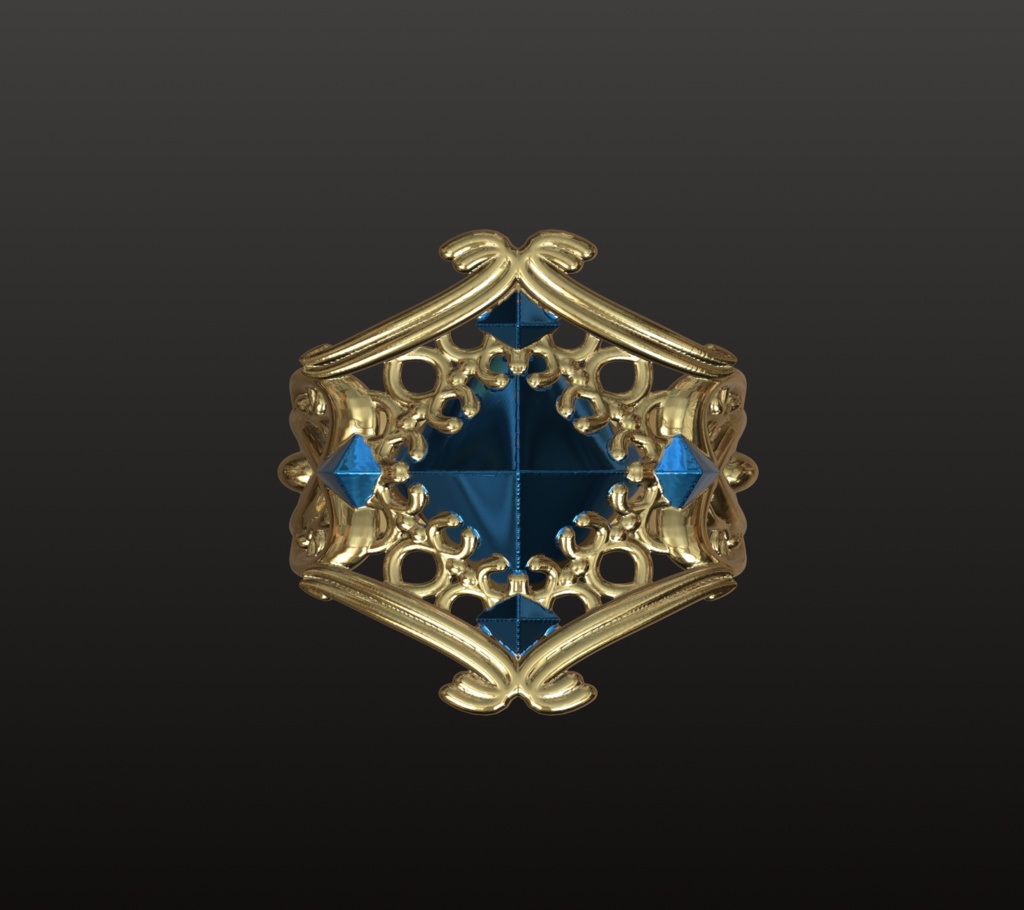 ファンタジー魔導石リング 3Dデータ(OBJ/STL)