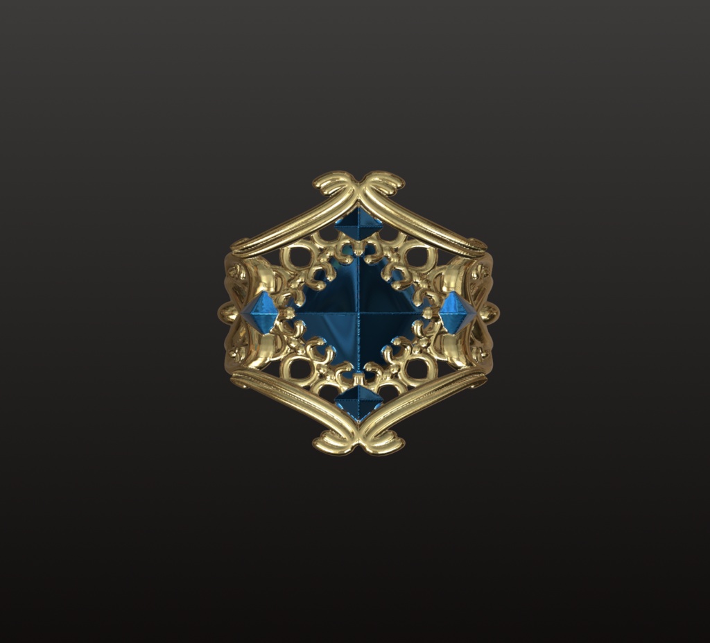 ファンタジー魔導石リング 3Dデータ(OBJ/STL)