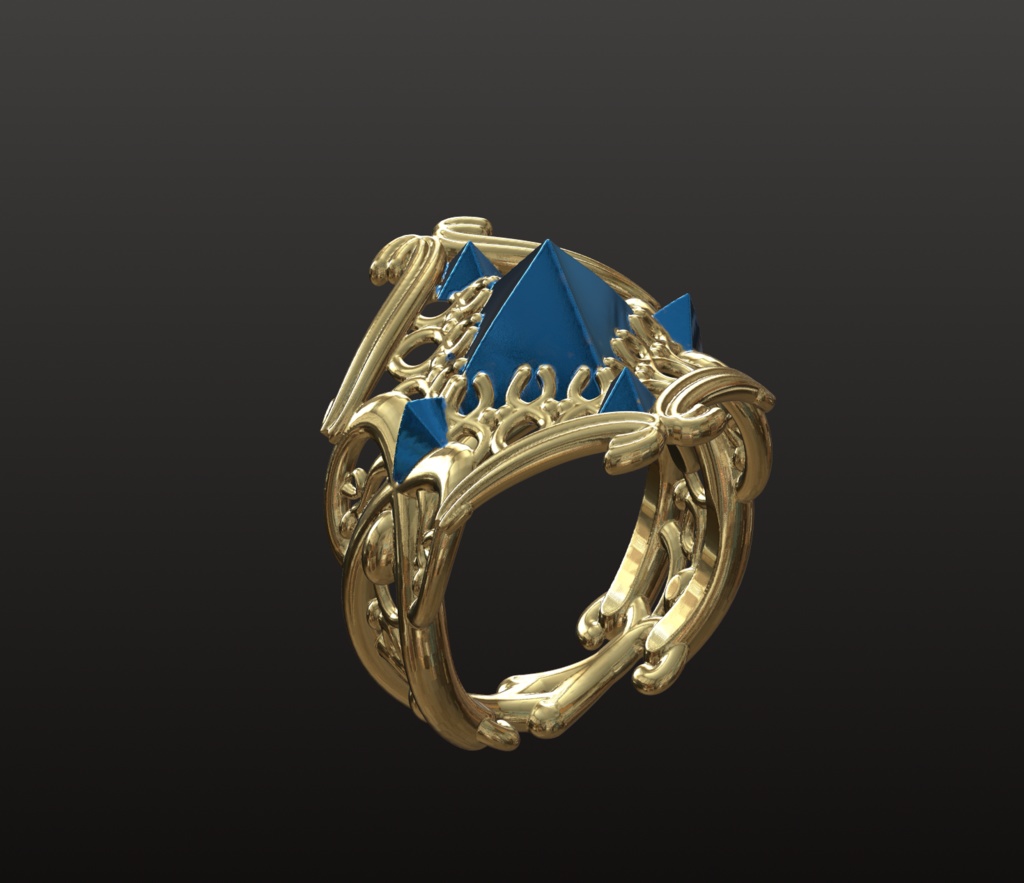 ファンタジー魔導石リング 3Dデータ(OBJ/STL)