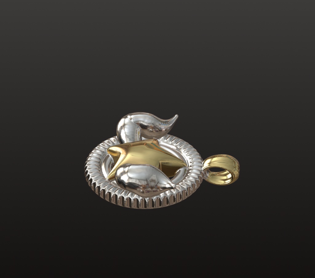 ファンタジー星のウィングスターチャーム 3Dデータ(OBJ/STL)