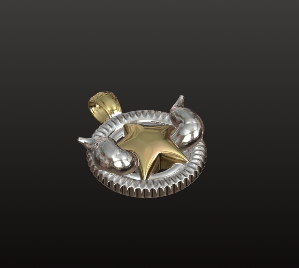 ファンタジー星のウィングスターチャーム 3Dデータ(OBJ/STL)