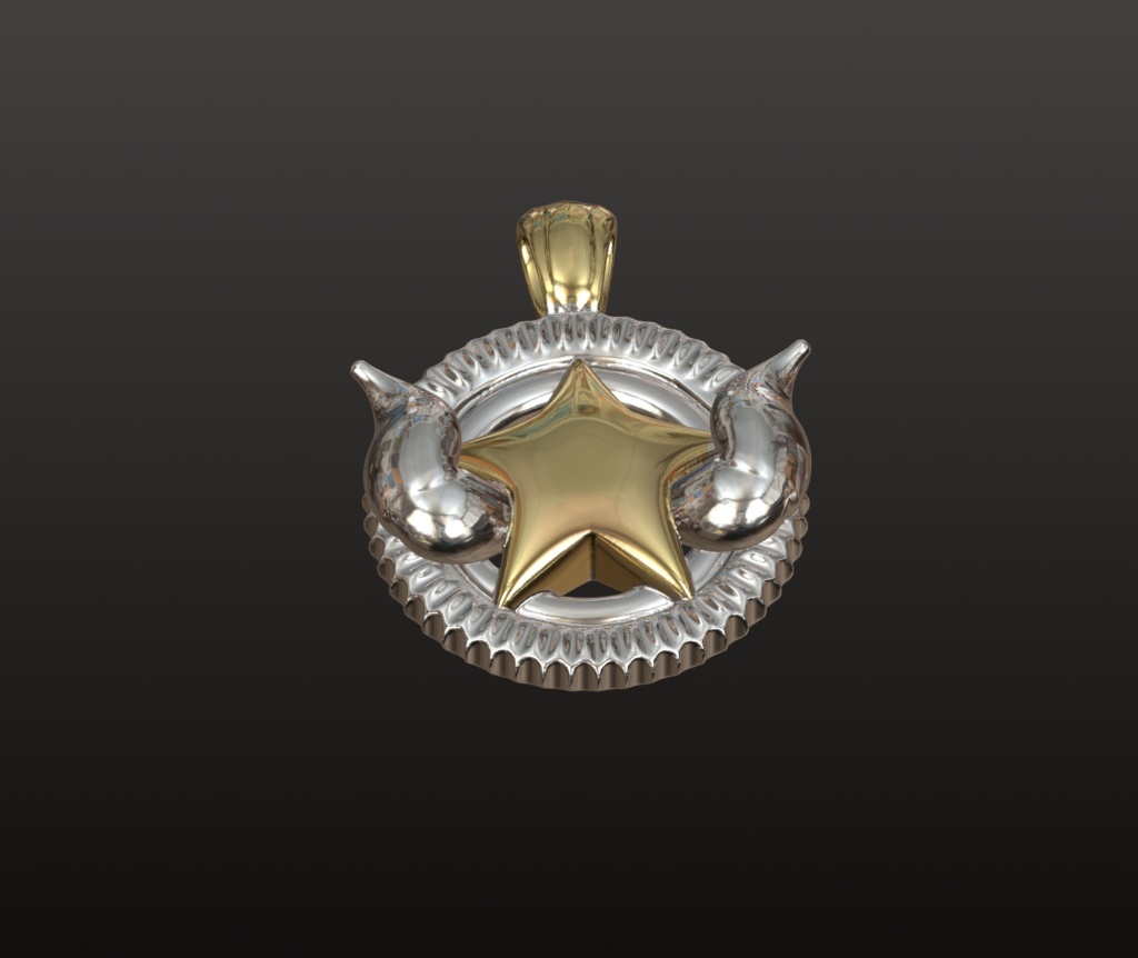 ファンタジー星のウィングスターチャーム 3Dデータ(OBJ/STL)