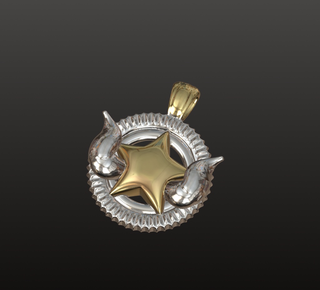 ファンタジー星のウィングスターチャーム 3Dデータ(OBJ/STL)