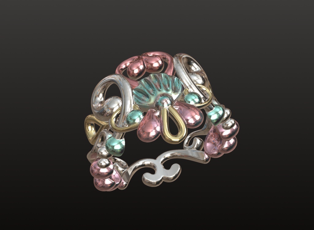 マーメイド・ジュエリーチャーム 3Dデータ(OBJ/STL)