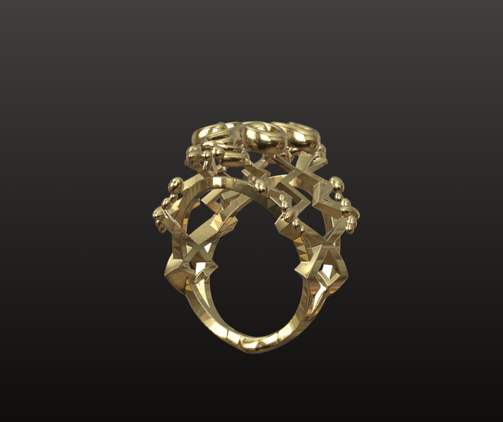 古代文明風オーナメントリング 3Dデータ(OBJ/STL)