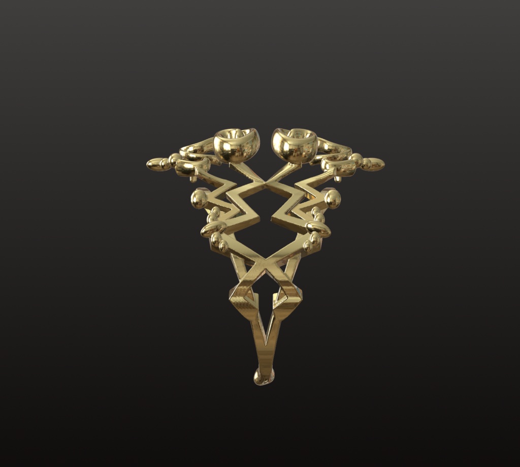 古代文明風オーナメントリング 3Dデータ(OBJ/STL)