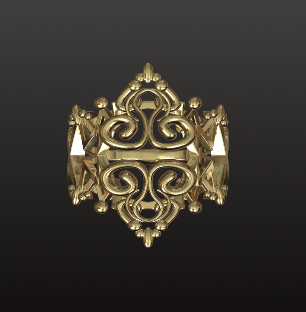 古代文明風オーナメントリング 3Dデータ(OBJ/STL)