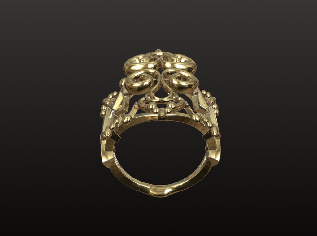 古代文明風オーナメントリング 3Dデータ(OBJ/STL)