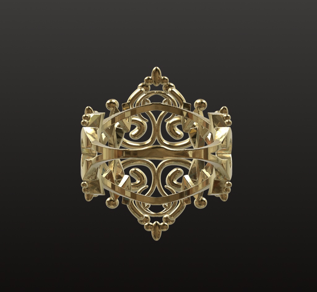 古代文明風オーナメントリング 3Dデータ(OBJ/STL)