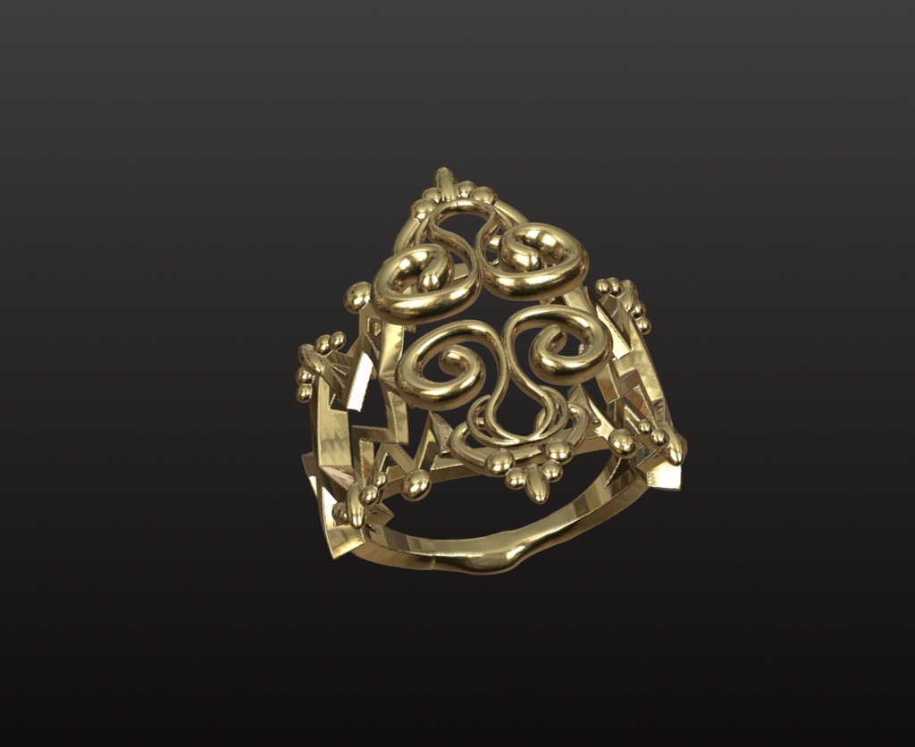 古代文明風オーナメントリング 3Dデータ(OBJ/STL)