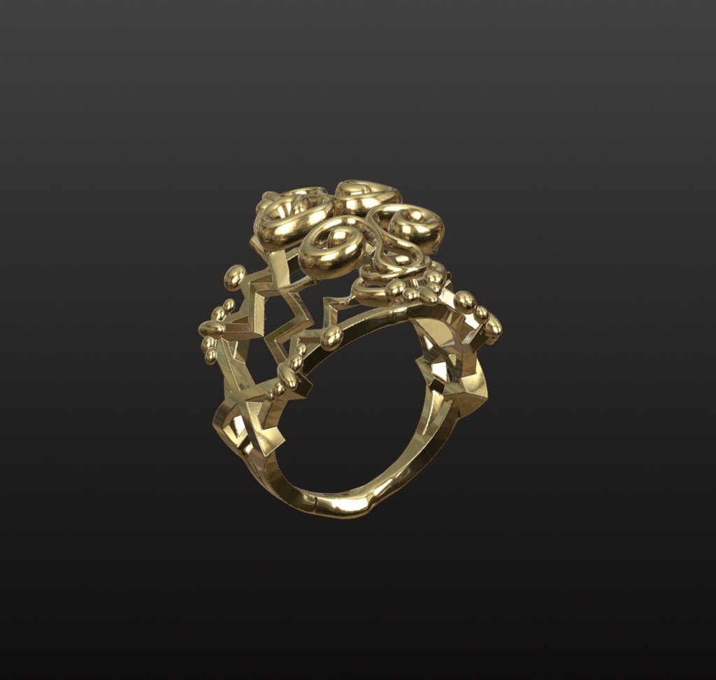 古代文明風オーナメントリング 3Dデータ(OBJ/STL)