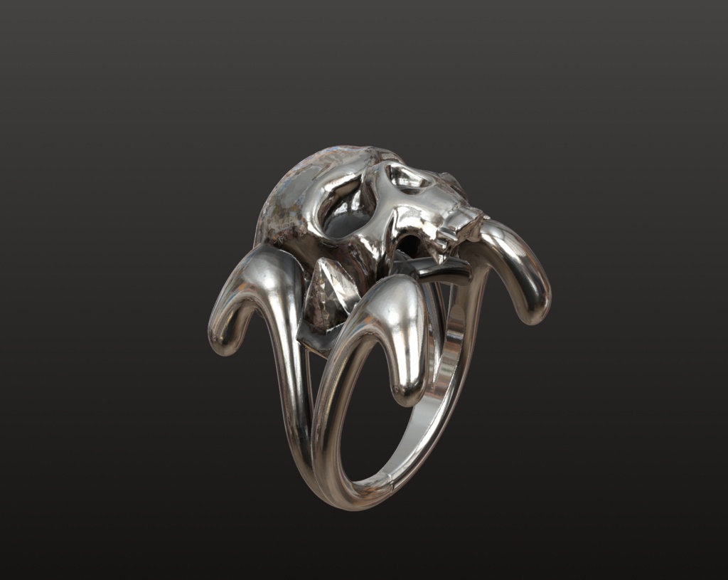 スカル・ファンタジーリング 3Dデータ(OBJ/STL)