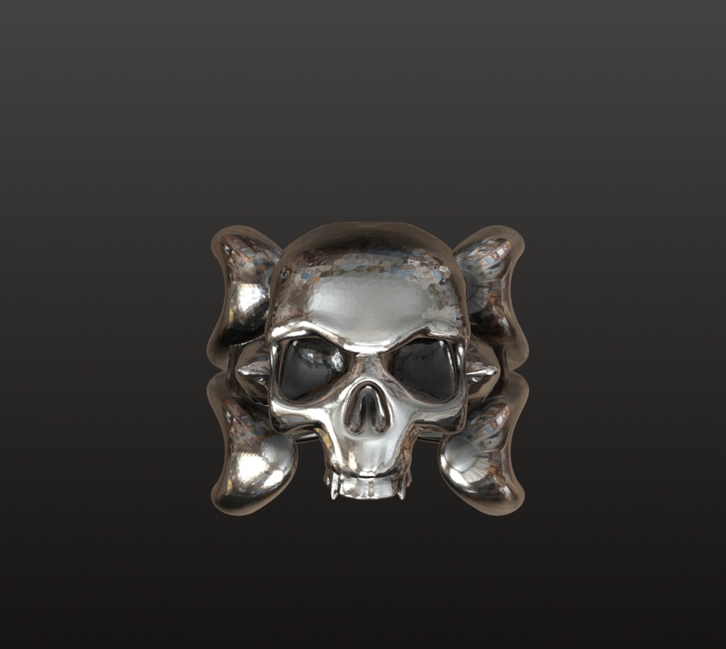 スカル・ファンタジーリング 3Dデータ(OBJ/STL)