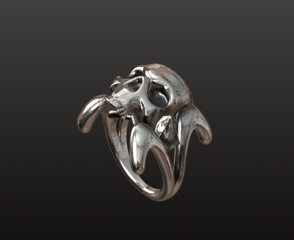 スカル・ファンタジーリング 3Dデータ(OBJ/STL)