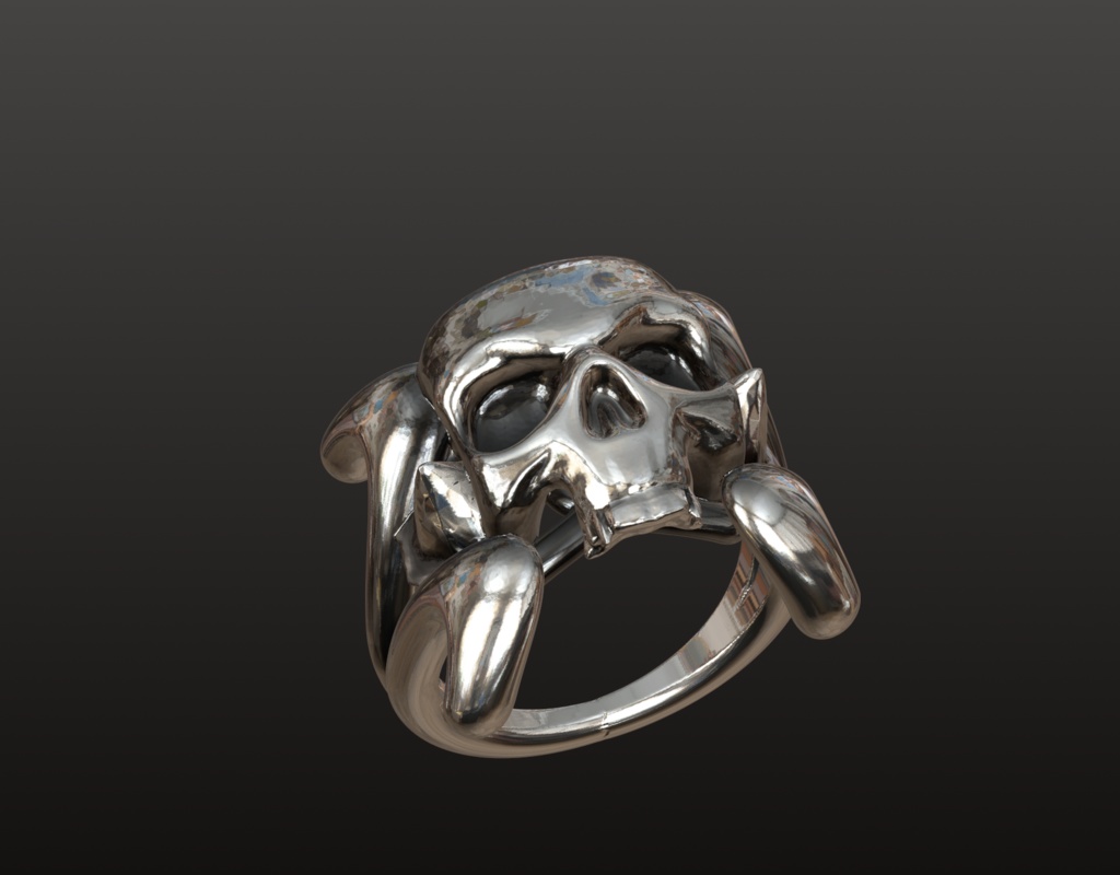 スカル・ファンタジーリング 3Dデータ(OBJ/STL)