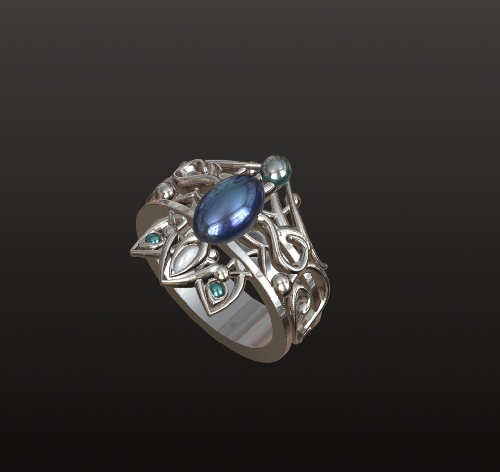 青の魔導オーブリング 3Dデータ(OBJ/STL)