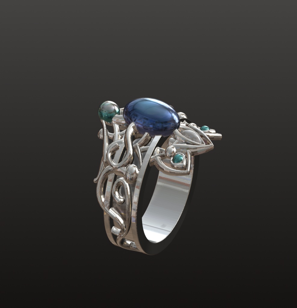 青の魔導オーブリング 3Dデータ(OBJ/STL)