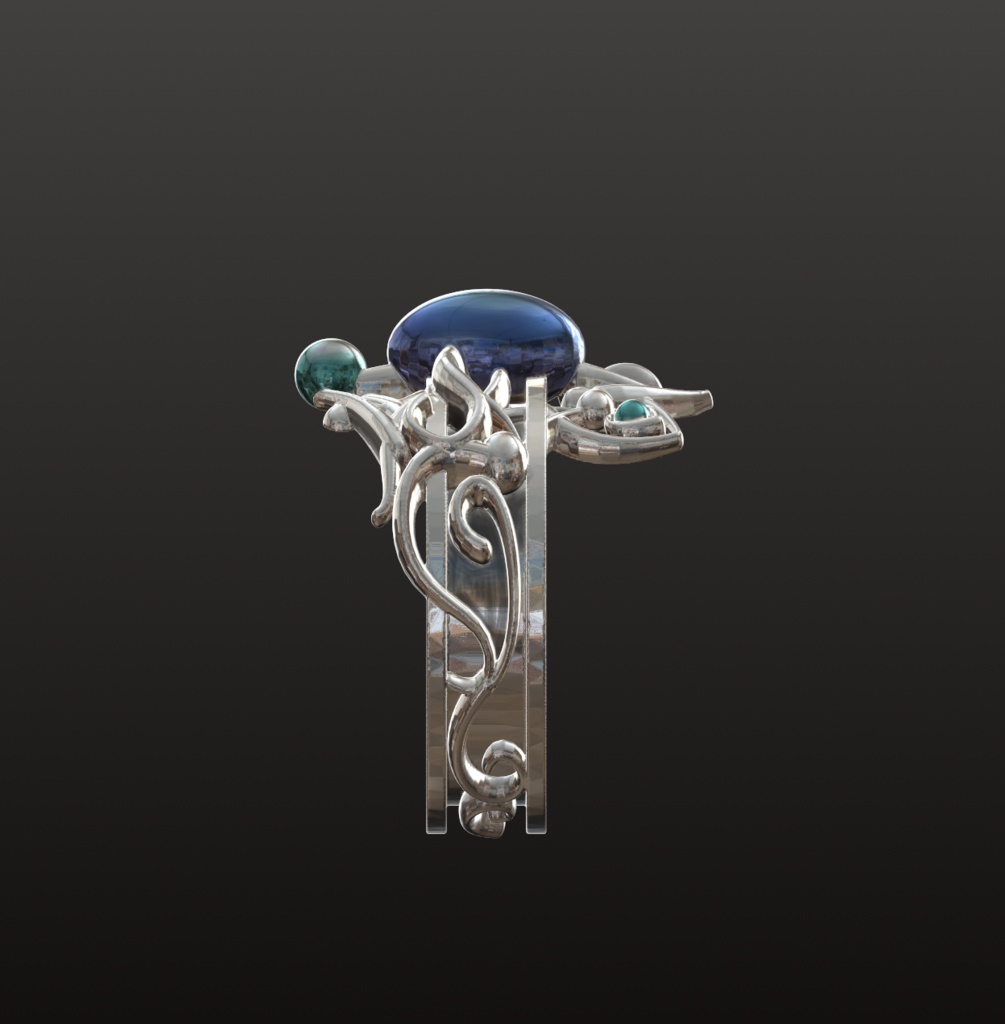 青の魔導オーブリング 3Dデータ(OBJ/STL)