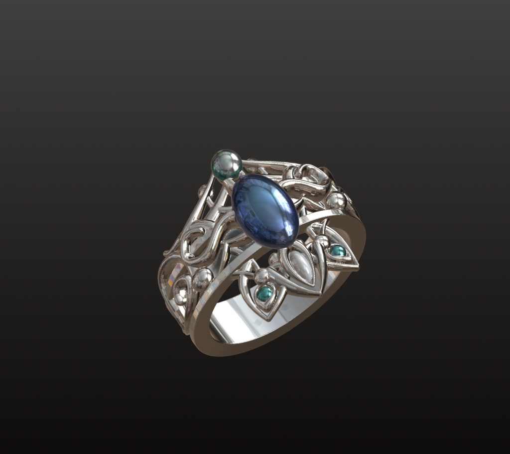 青の魔導オーブリング 3Dデータ(OBJ/STL)