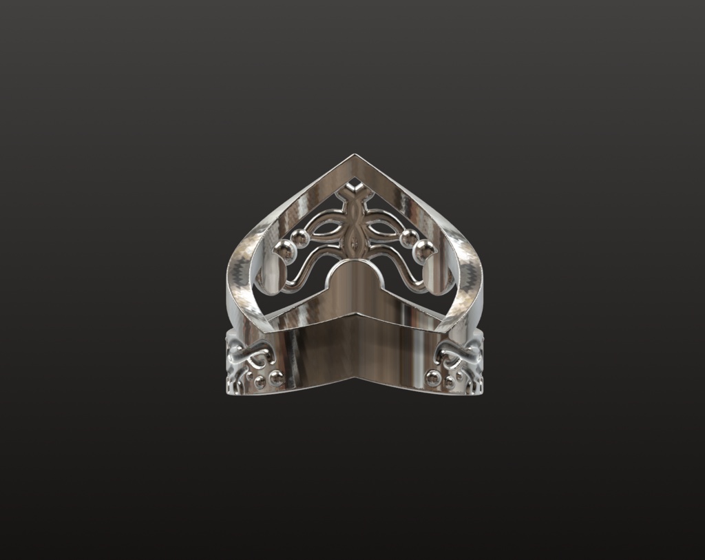 王冠モチーフ・紋章リング3Dデータ(OBJ/STL)