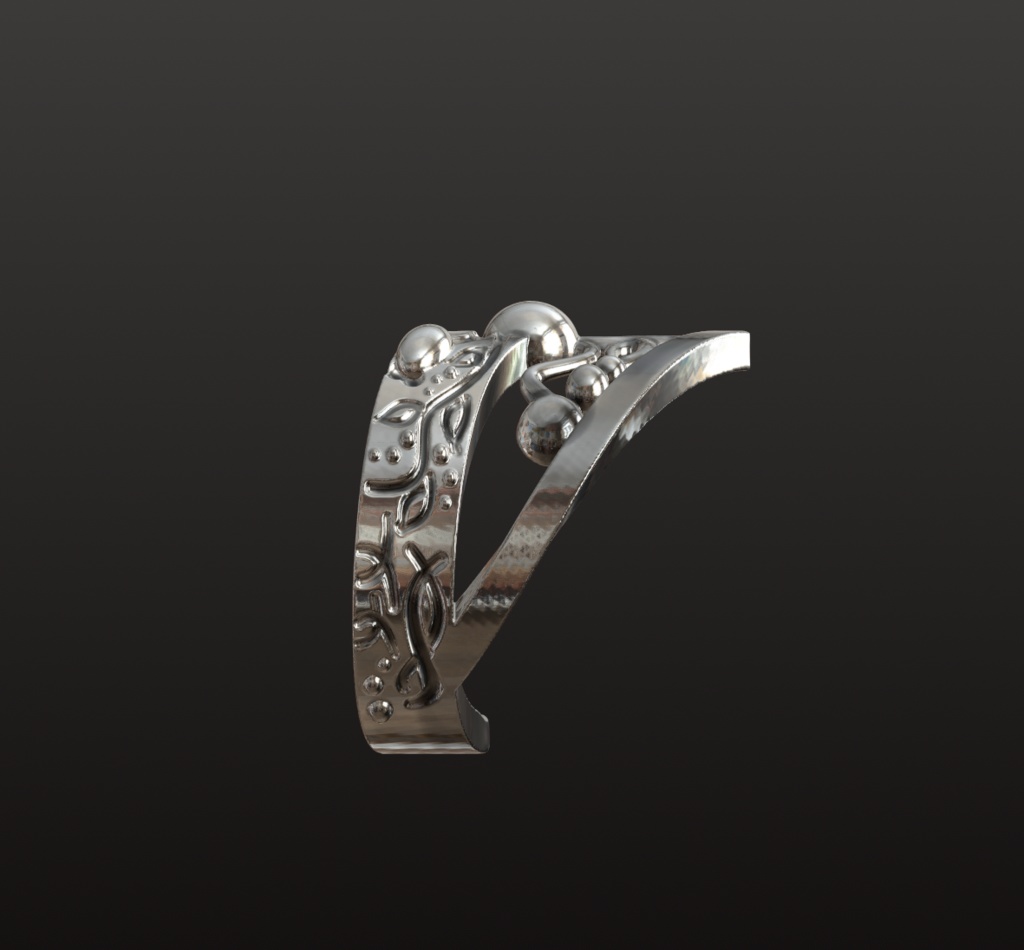 王冠モチーフ・紋章リング3Dデータ(OBJ/STL)