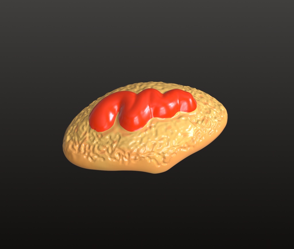 ふわとろオムレツ・アクセサリーパーツ 3Dデータ(OBJ/STL)