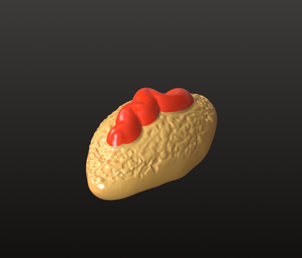 ふわとろオムレツ・アクセサリーパーツ 3Dデータ(OBJ/STL)