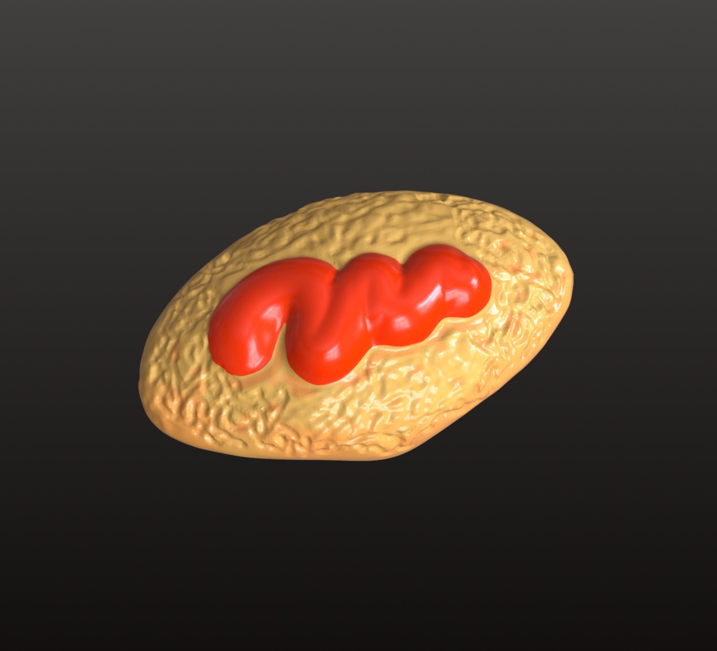 ふわとろオムレツ・アクセサリーパーツ 3Dデータ(OBJ/STL)