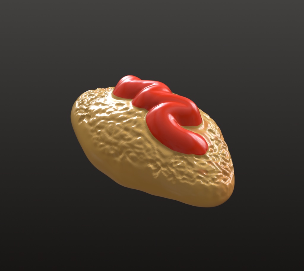 ふわとろオムレツ・アクセサリーパーツ 3Dデータ(OBJ/STL)