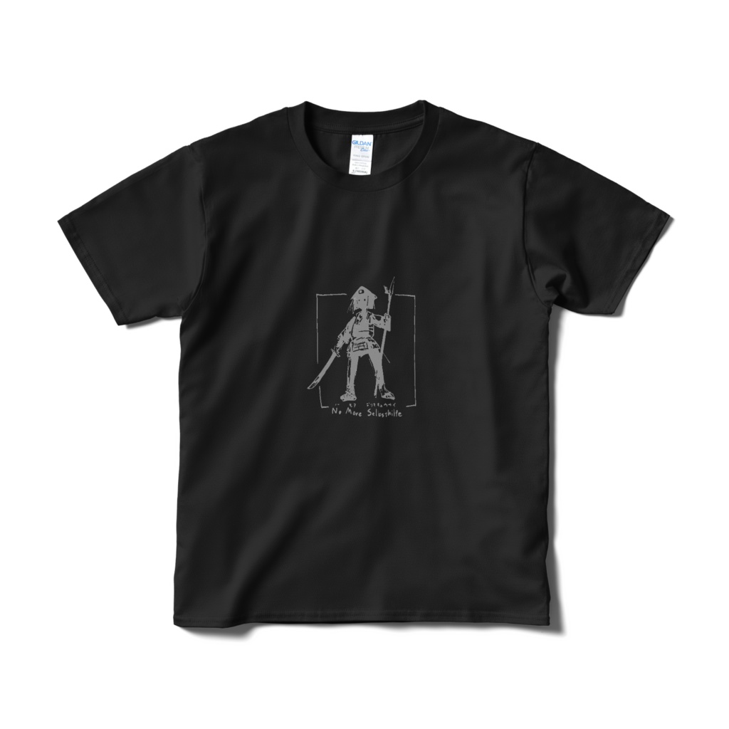 【三丁目雑兵物語】足軽さん「ノーモア自力救済」Tシャツ(白/黒)