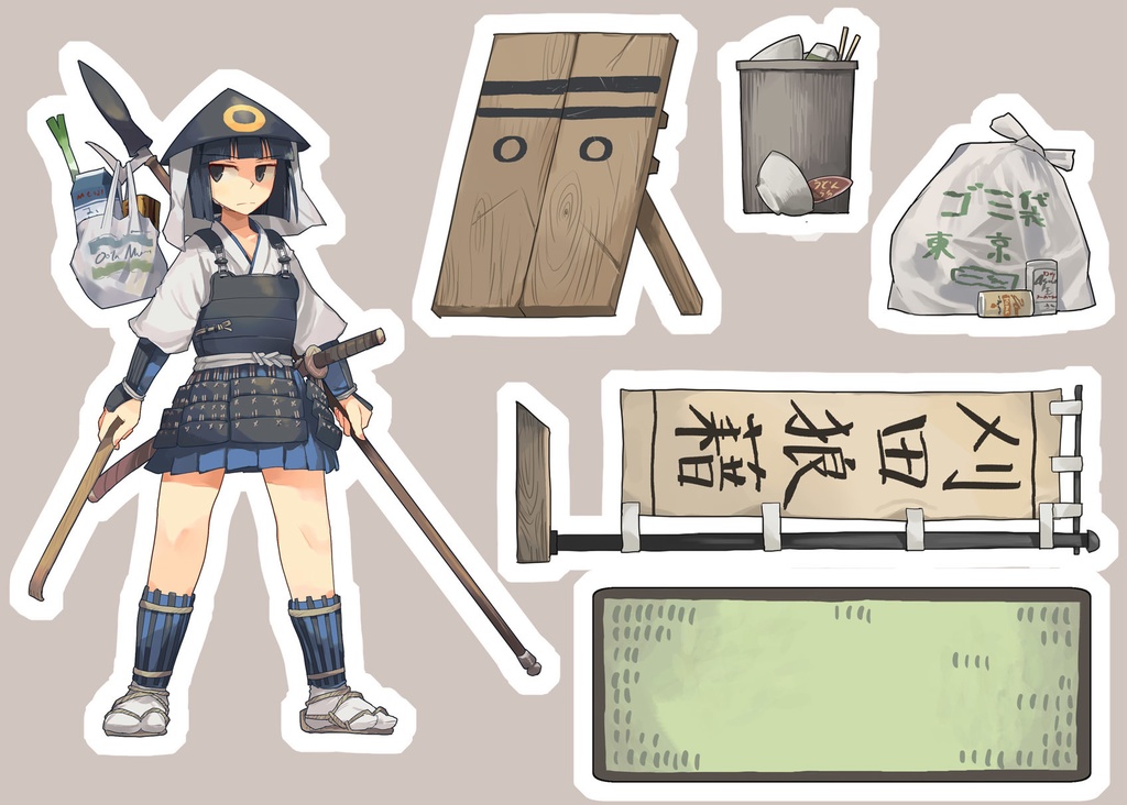 「三丁目雑兵物語」足軽さんアクリルフィギュア 【特典】胡散臭いマグネットステッカー付き