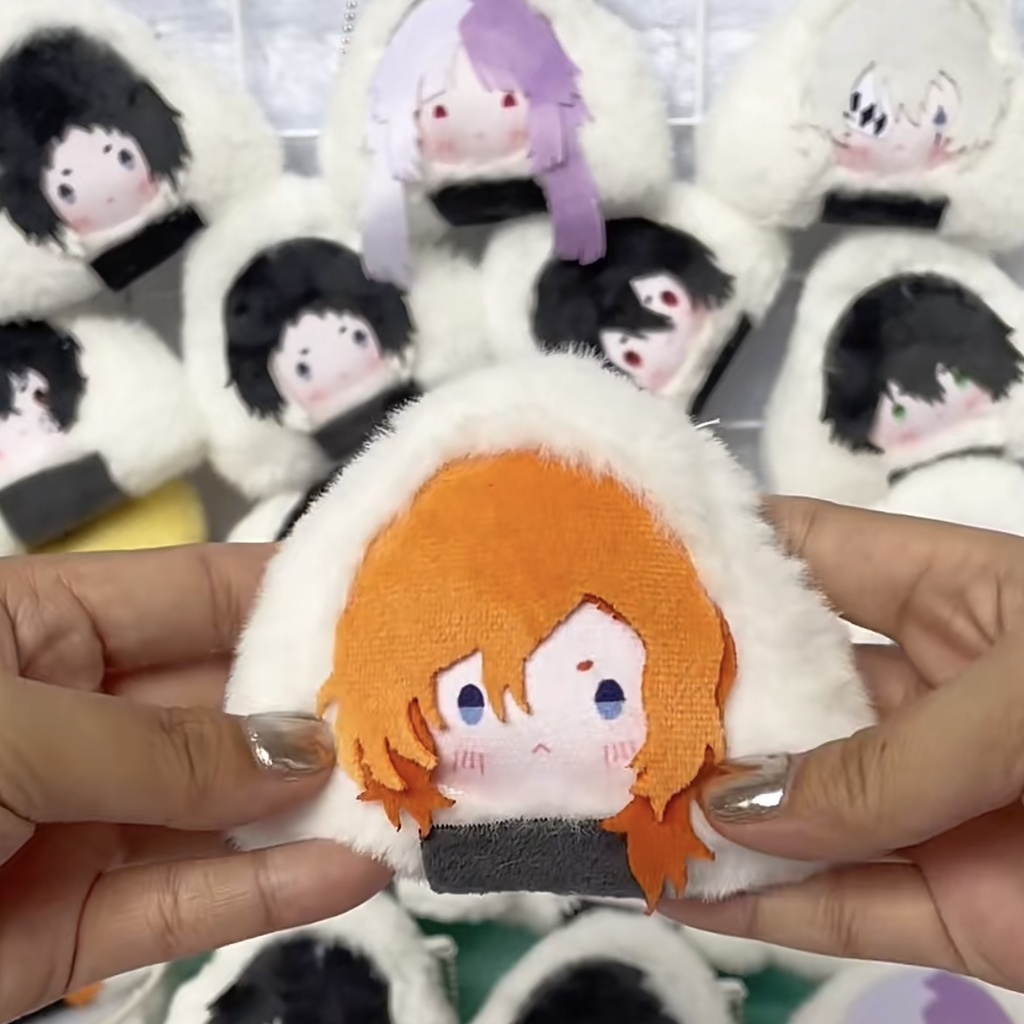 文豪ストレイドッグス ぬいぐるみ ストラップ おにぎり 10*10cm 太宰治 中原中也 中島敦 江戸川乱歩 芥川龍之介 シグマ ゴーゴリ ドス フョードル・D