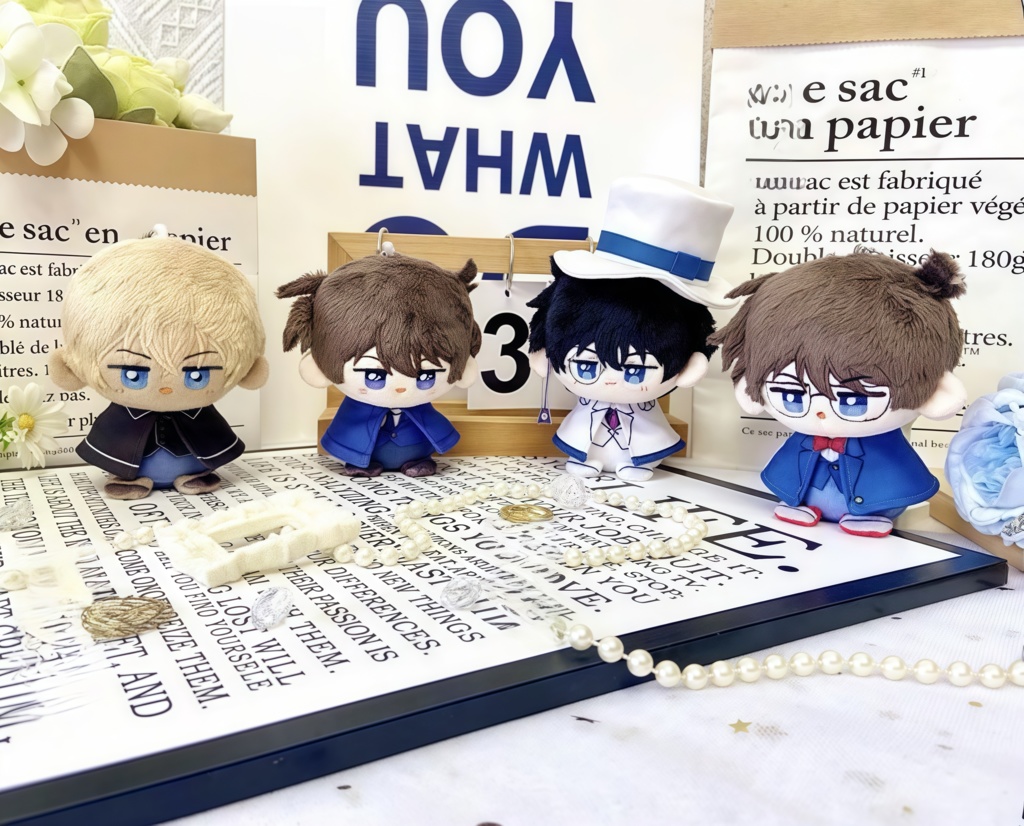 名探偵コナン　ぬいぐるみ　コナン　工藤新一　怪盗キッド　安室透　12cm
