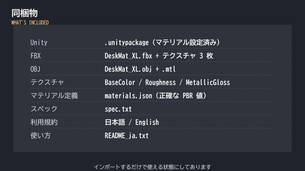 ゲーミングデスクマット XL 3Dモデル / Gaming Desk Mat XL