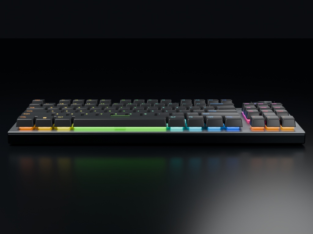 【VRChatワールド向け】Silver87 ゲーミングキーボード|流れるRGB・単色9色・指接触対応