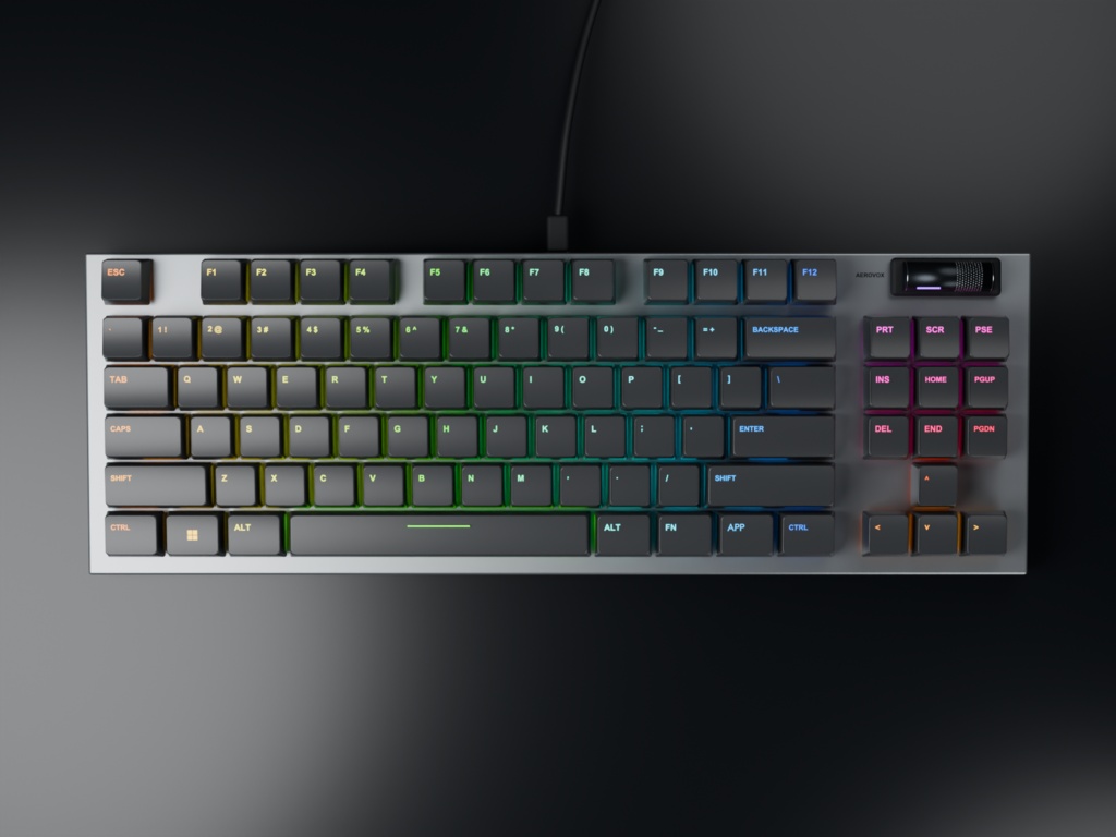 【VRChatワールド向け】Silver87 ゲーミングキーボード|流れるRGB・単色9色・指接触対応