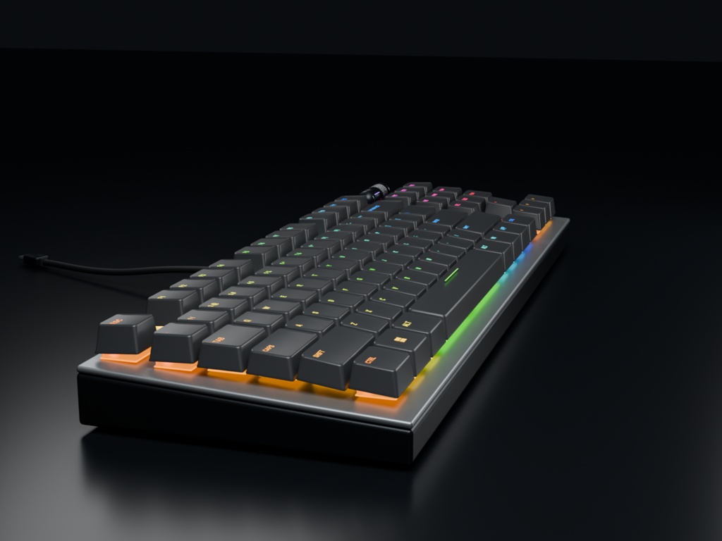 【VRChatワールド向け】Silver87 ゲーミングキーボード|流れるRGB・単色9色・指接触対応