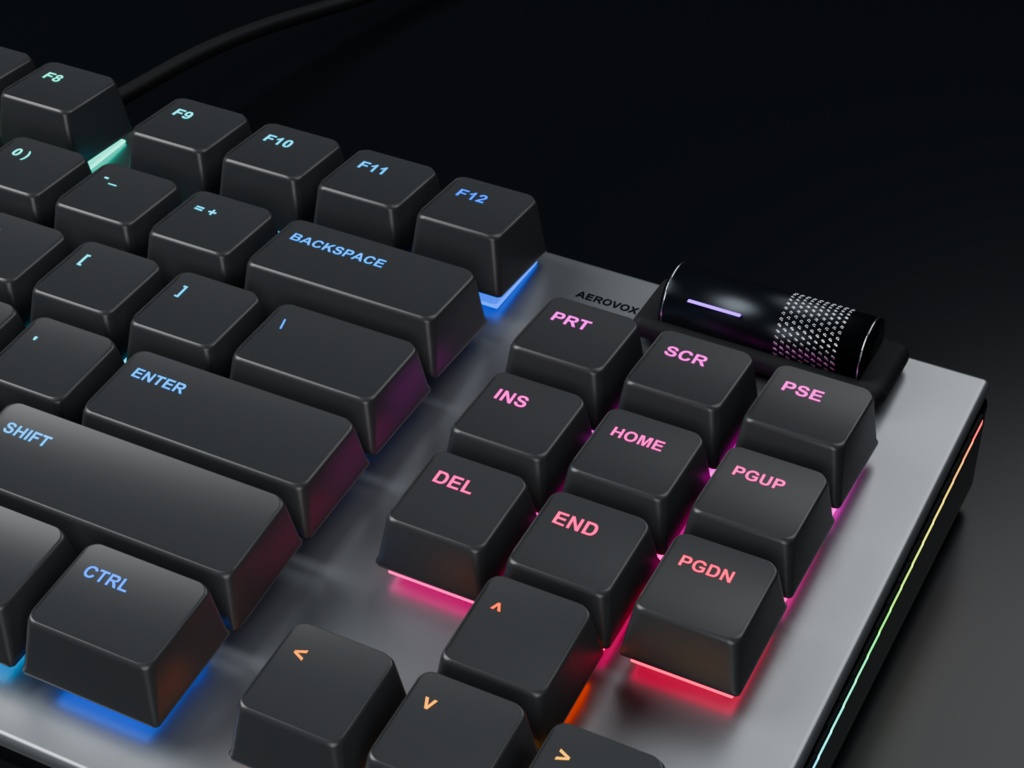 【VRChatワールド向け】Silver87 ゲーミングキーボード|流れるRGB・単色9色・指接触対応