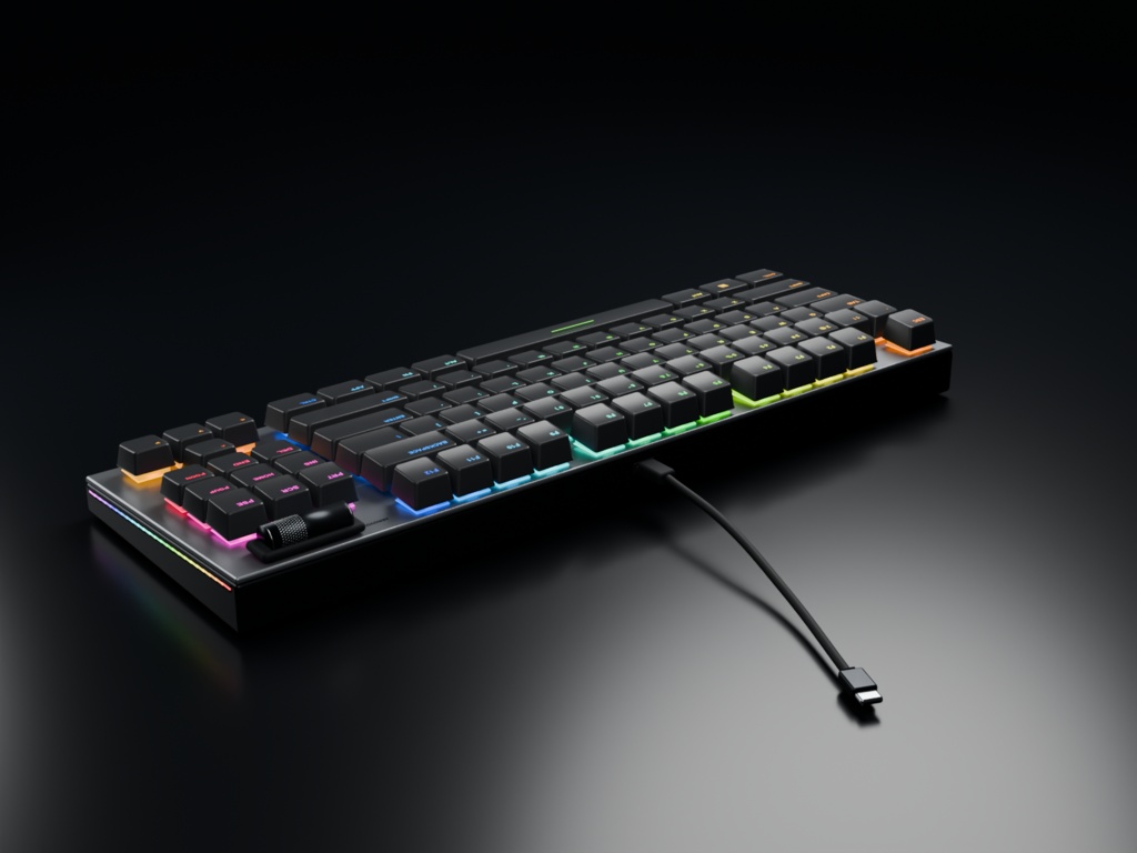 【VRChatワールド向け】Silver87 ゲーミングキーボード|流れるRGB・単色9色・指接触対応