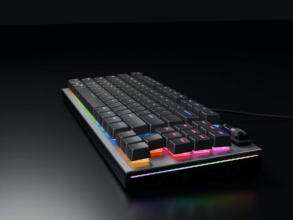 【VRChatワールド向け】Silver87 ゲーミングキーボード|流れるRGB・単色9色・指接触対応