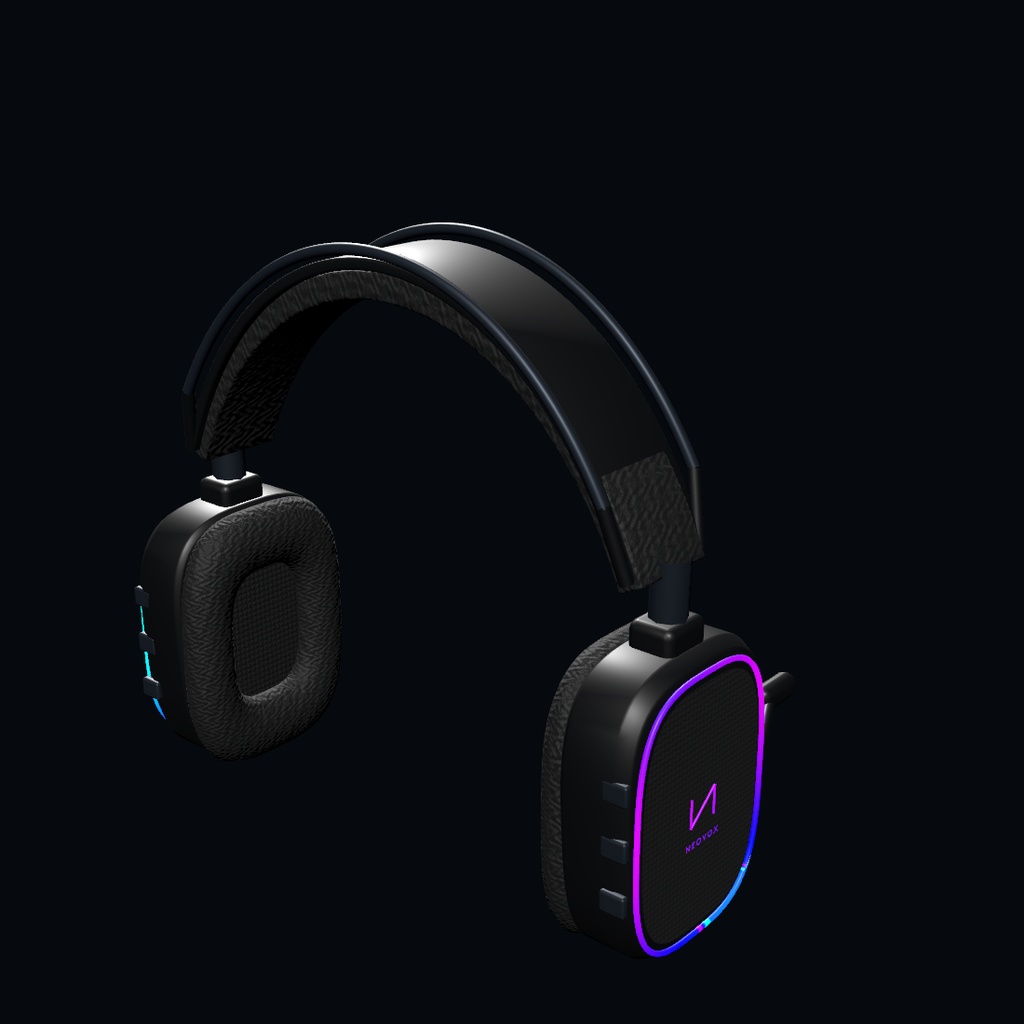 【VRChatアバター向け】NEOVOX RGBヘッドセット|頭・首掛け切替/スタンド付き