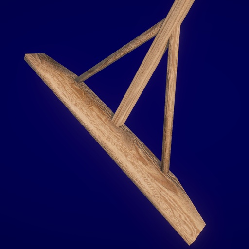 3Dモデル「シンプル木製レーキ」(俗称:とんぼ)